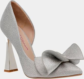 Betsey Johnson Nobble Metallic Pumps In Silver