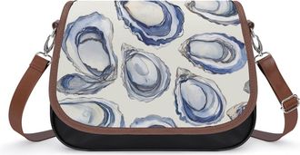 Generic Oyster Pattern Small Womens Crossbody Bags Shoulder Handbag with Adjustable Strap for Travel