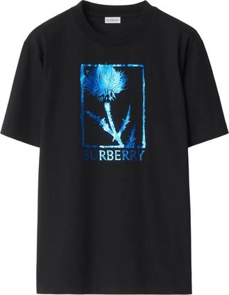 Burberry Thistle metallic-logo T-shirt - men - Fabric - S - Black