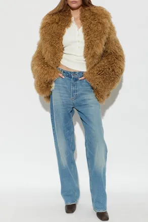 Stand Studio West Fur Coat, Womens, Brown