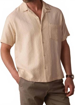The Normal Brand Mens Freshwater Resort Shirt In Motivo Chalk
