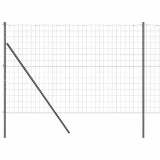 Berkfield Home Euro Fence with 7 Posts 1.5x10 m Galvanised Steel Grey