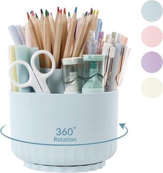 OEM Organizador De Escritorio Giratorio De 360 Grados, Portal&aacute;pices Con 5 Compartimentos, Escuela Y Hogar (azul Cielo)