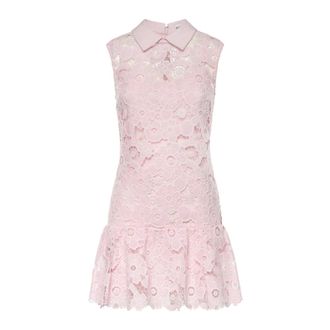 Self Portrait Short Dresses, female, Pink, Size: 2XS Lace Collared Mini Dress