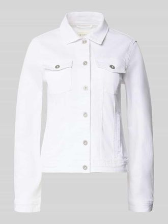 Tom Tailor Regular Fit Jeansjacke aus Baumwoll-Mix in Weiss, Gr&ouml;&szlig;e XXXL