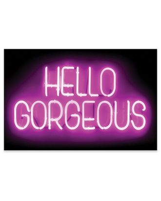 iCanvas Icanvas Neon Hello Gorgeous Print On Acrylic Glass By Hailey Carr