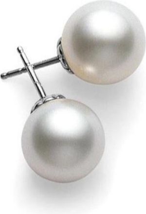 Mikimoto White South Sea Stud Earrings 10mm A+ Grade White Gold