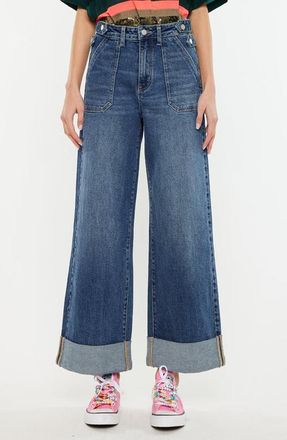 Kancan Haylee Ultra High Rise Wide Leg 90s Trousers Jeans in Dark Wash at Nordstrom, Size 26