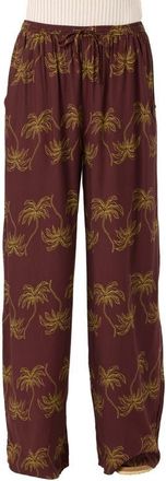 O'Neill Rosalie Palm Stripe Pants in Chocolate at Nordstrom, Size Xx-Large