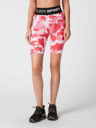 Plein Sport High-Waisted Camouflage Print Cycling Shorts