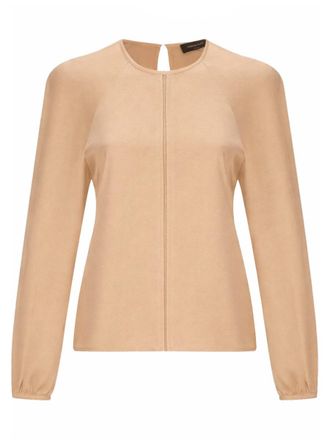 Fabiana Filippi Long-Sleeved Viscose Keyhole Top