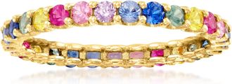 Ross-Simons 1.20- Multicolored Sapphire Eternity Band in 14kt Yellow Gold