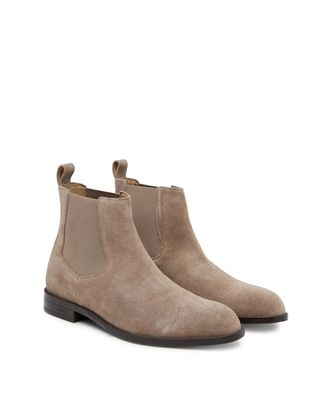 HUGO BOSS Suede Chelsea Boots - Beige