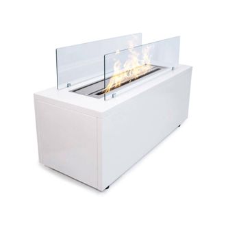 Dmora Chimenea De Bioetanol Dsorrentin, Chimenea Ecol&oacute;gica, Hogar Sin Humo, Calefactor De Etanol, Made In Italy, 40x100 H40 Cm, Blanco - Dmora