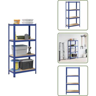 vidaXL Scaffale per negozio - vidaXL Mensola 4 Strati Blu in Acciaio e Legno Multistrato - Scaffale regolabile