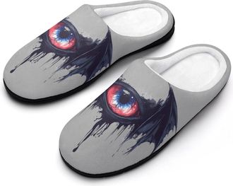Generic Winged Demon Eyeball Slippers Men Winter Warm Cotton Anti-Slip Indoor Slip-Ons House Shoes