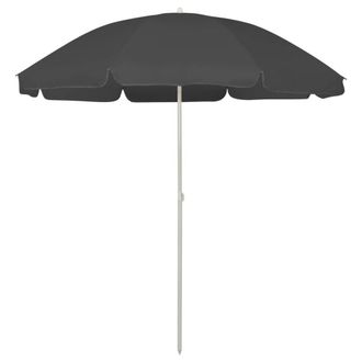 Berkfield Home Beach Umbrella Anthracite 240 cm in Black