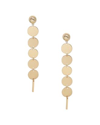 Ettika Plated Flat Multi Disc Drop Earrings