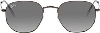 Ray-Ban Hexagonal Flat Lenses Grey Gradient Geometric Unisex Sunglasses RB3548N 004/71 51