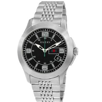 Gucci G Timeless Quartz Black Dial Mens Watch YA126201
