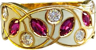 KUTCHINSKY Enamel, Ruby And Diamond Ring