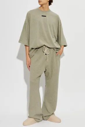 Fear of God Cotton T-shirt With Sewn-on Logo, Mens, Grey