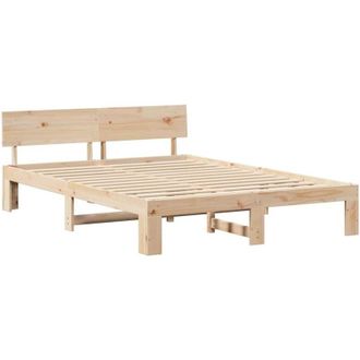 vidaXL Estructura De Cama Natural 160 X 200 Cm Madera De Pino Macizo Vidaxl