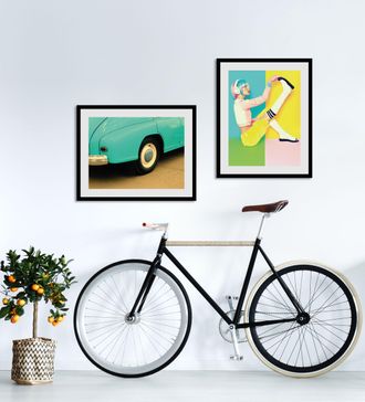 Queence Bild »Nostalgie« Auto Fahrzeuge 1 Stk. tlg. HD Premium Poster-Druck inkl. Holzrahmen