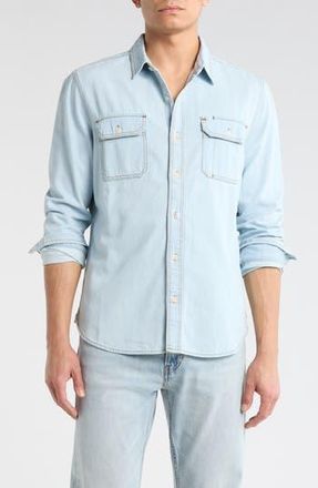AG - Adriano Goldschmied Benning Chambray Slim Fit Utility Shirt in Ricochet at Nordstrom Rack, Size Xx-Large