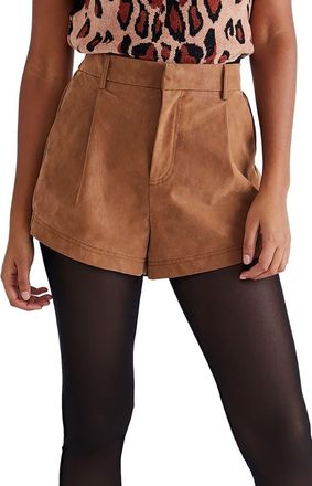 Free People Roma Faux Suede Shorts in Mocha at Nordstrom, Size Medium