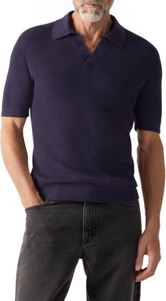 Ermenegildo Zegna Premium Cotton Polo Shirt in Dark Indigo Blue at Nordstrom, Size 48 Us