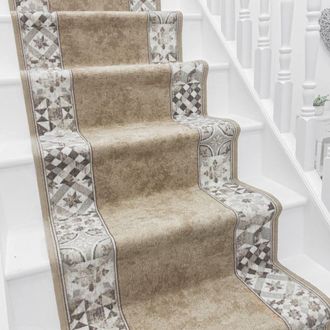 Runrug Stair Runner Carpet - Durable, Non-Slip, 5.4mm - Murcia in Light Brown | Size: 80 cm x 480 cm