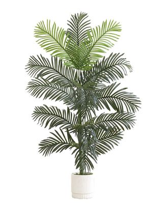 Nearly Natural 6Ft Artificial Paradise Palm With Decorative Planter