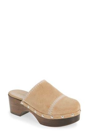 Cinq &agrave; Sept Saige Embroidered Clog in Brown Sugar at Nordstrom Rack, Size 37.5