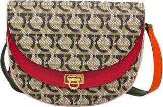 Ferragamo Pre-owned Cross Body Bags, female, Multicolor, Size: ONE SIZE Pre-owned Canvas Shoulder Bag
