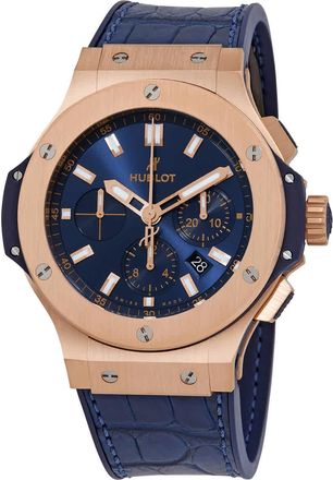 Hublot Big Bang 18kt Rose Gold Chronograph Automatic Blue Dial Mens Watch 301.PX.7180.LR