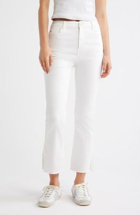 Tractr Raw Hem Flare Leg Jeans in White at Nordstrom, Size 31