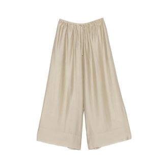Entire studios Wide Trousers, female, Beige, Size: M Drawstring Waist Wide Leg Trousers