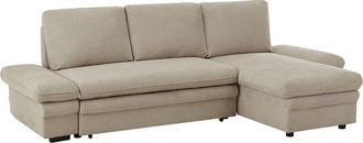 Vente-Unique Sof&aacute; cama rinconera reversible en chenilla beige SIVIARA