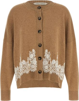 Alberta Ferretti Brown Cashmere Womens Cardigan