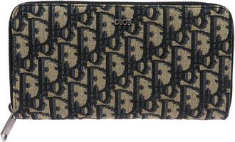 Dior Beige Black Jacquard Long Wallet (Bi-Fold) (Pre-Owned)