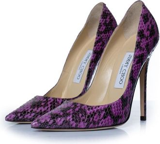 Jimmy Choo London Pre-owned Womens purple leather python pumps - Size EU 36