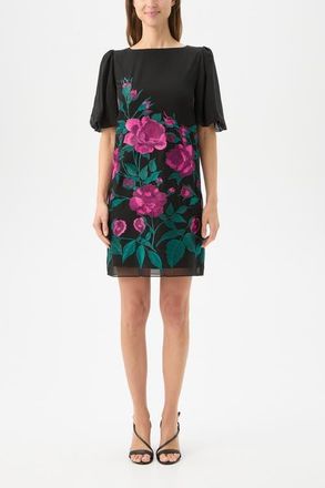 Trina Turk Luv Puff Sleeve Embroidered Dress in Multi at Nordstrom, Size 12