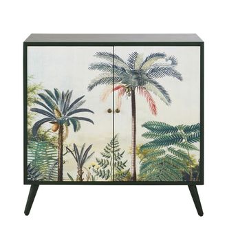 Maisons du monde Aparador con 2 puertas con estampado vegetal multicolor 98 cm