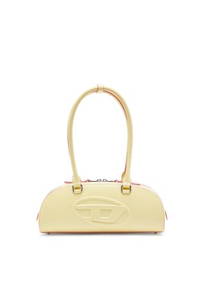 Diesel 1DR Dome - Elongated bowling bag in leather - Shoulder Bags - Woman - Yellow