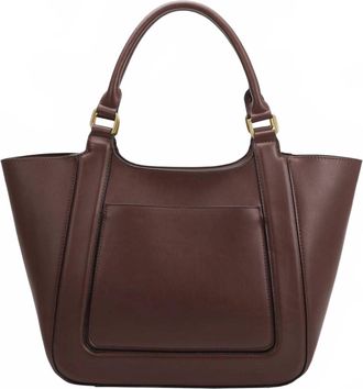 Melie Bianco Womens Michelle Large Vegan Tote Bag In Chocolate