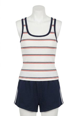 Z Supply Fisher Striped Rib Tank Top In White