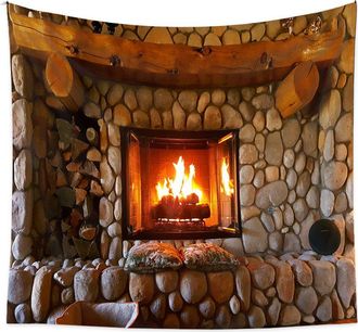 OEM Tapiz De Pared, Adorno Para Colgar En La Pared, Motivo De Chimenea, Decoraci&oacute;n De Pared Para Dormitorio, Sala De Estar, Oficina, 150 X 200 Cm