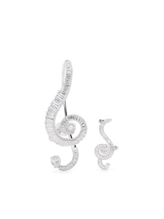 Swarovski crystal-embellished clip earrings - Silver