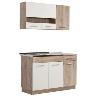 Dmora Cucina Completa Lanzo, Cucinino un Cassetto, 4 Ripiani, 6 Ante, Bianco